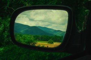 Smokey Mountains from the side view mirror