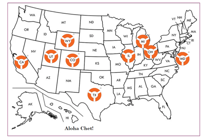 Map of LifeRing In-person recovery meetings