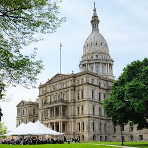 Image of MIchigan Capitol building during UFAM Rally