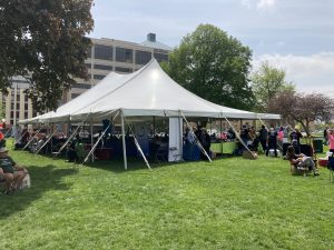 Image of UFAM encampment in front of MI Capital Building