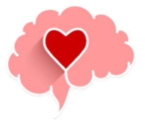 Illustration of brain with heart | LifeRing supports mental health