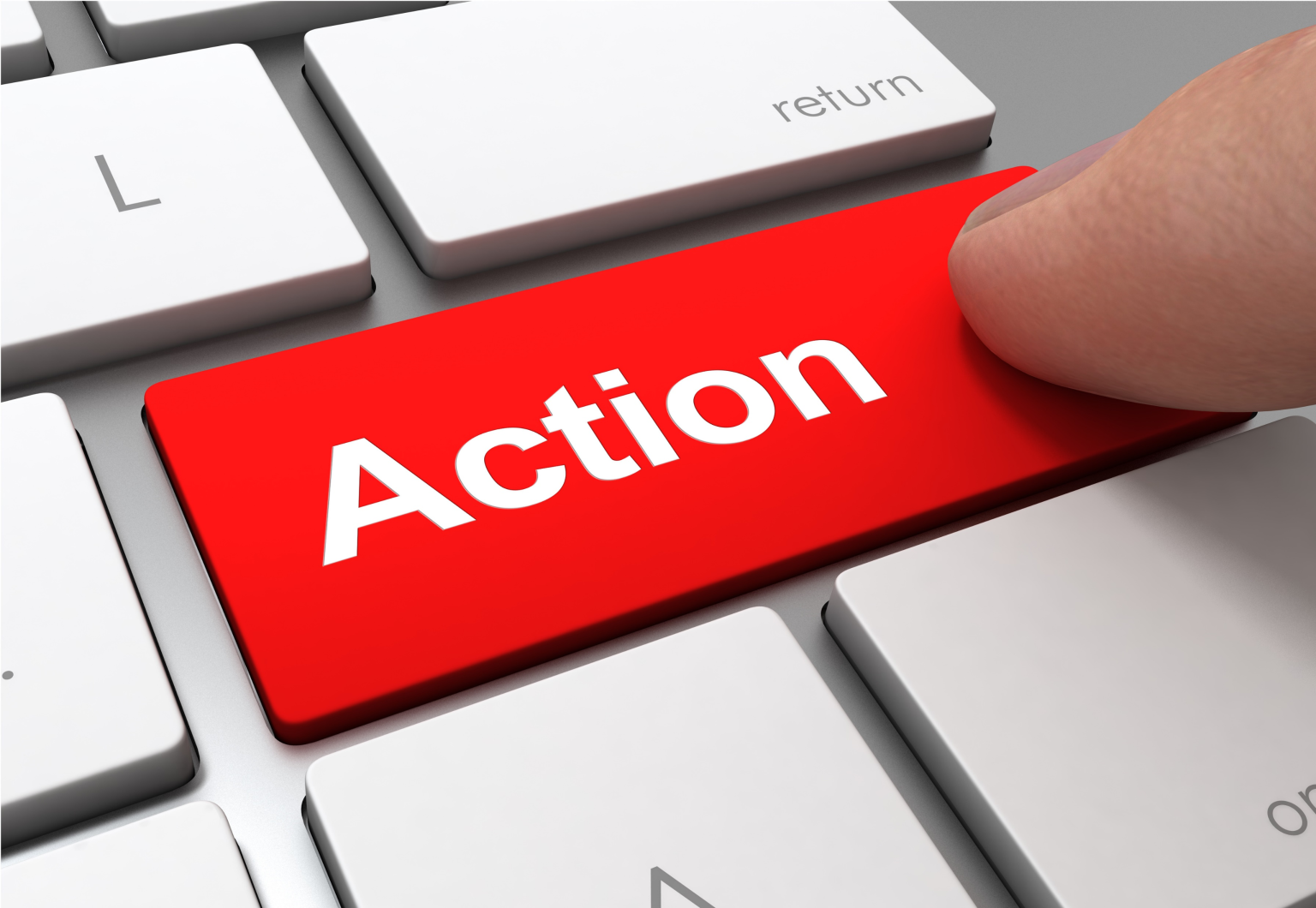 Finger on keyboard key representing a LifeRing Call To Action