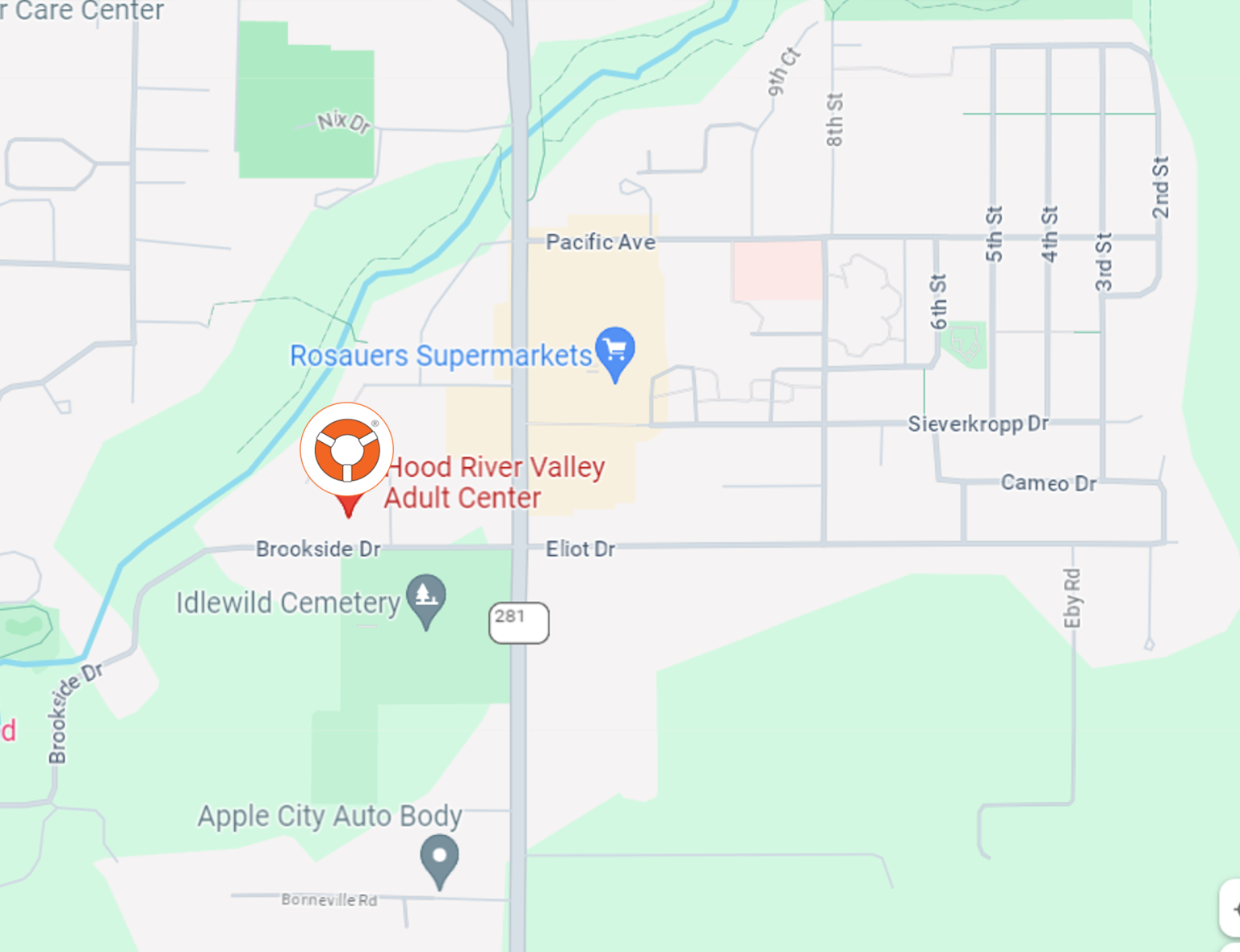 Map to LifeRing In-Person Meeting in Hood River, Oregon