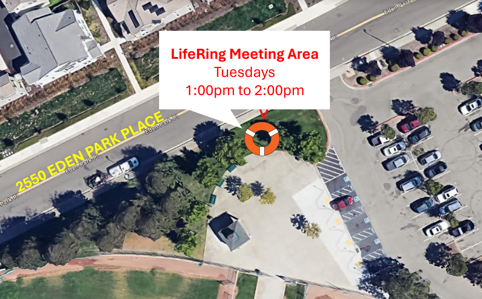 Map to new LifeRing in-person meeting in Hayward, California