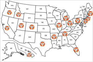map of lifering in-person recovery meetings in the united states