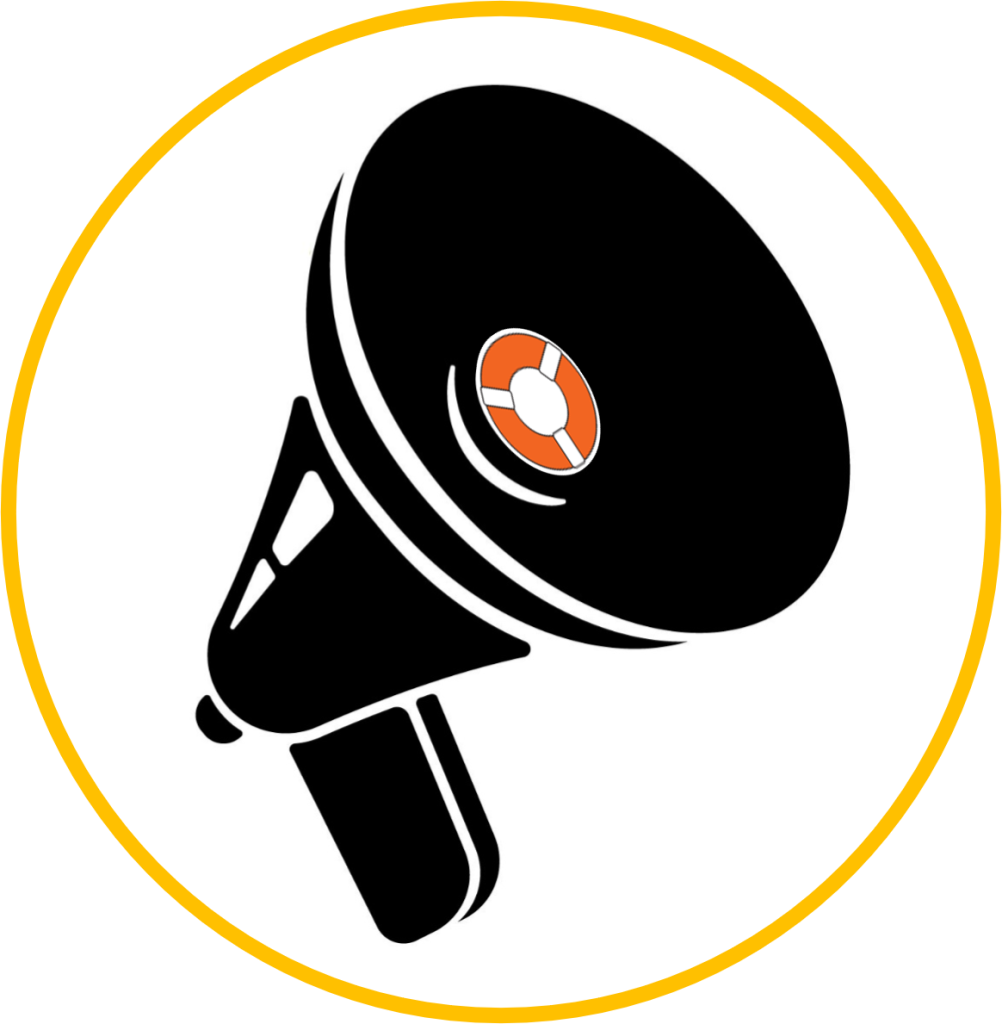 Image of megaphone representing LifeRing Outreach Team