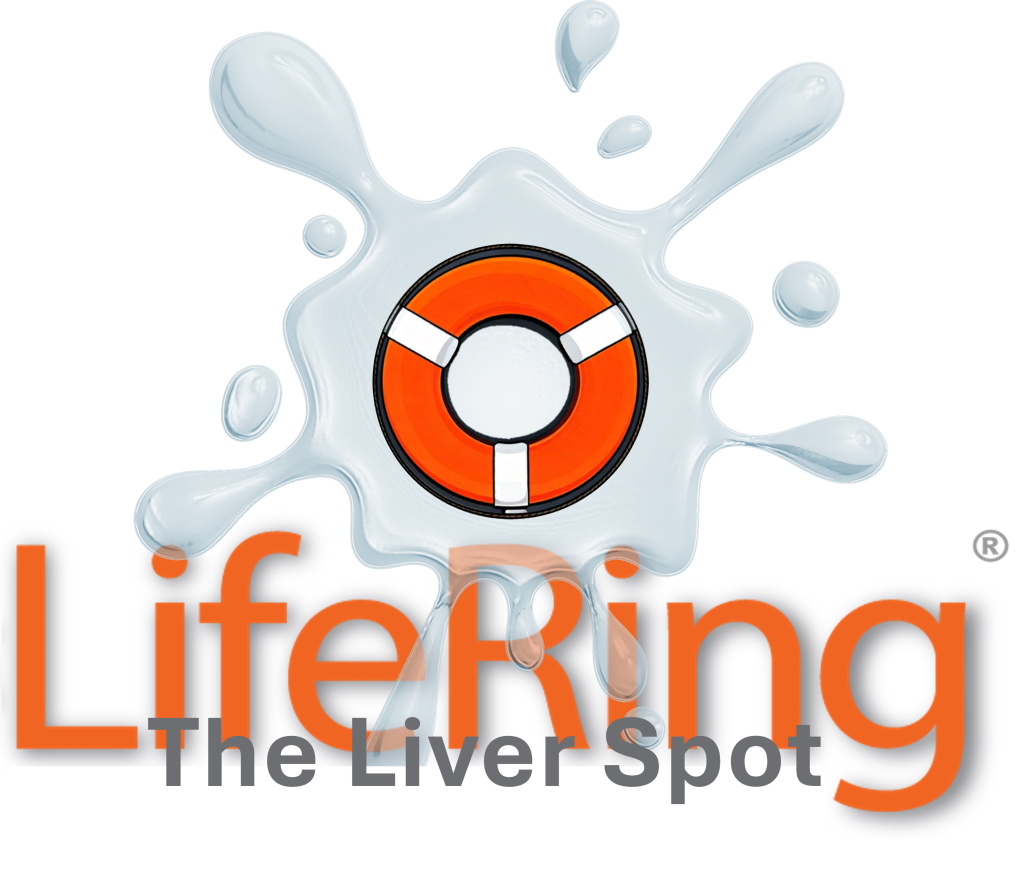 LifeRing splashing into a paint spot representing The Liver Spot