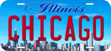 Illinois license plate representing Chicago LifeRing in-person meetings