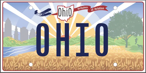 Image of Ohio License Plate representing LifeRing Local Meetings in Ohio