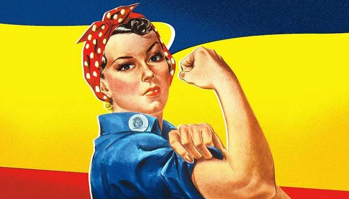 Rosie the Riveter representing the LifeRing Women's Meeting on Mondays.