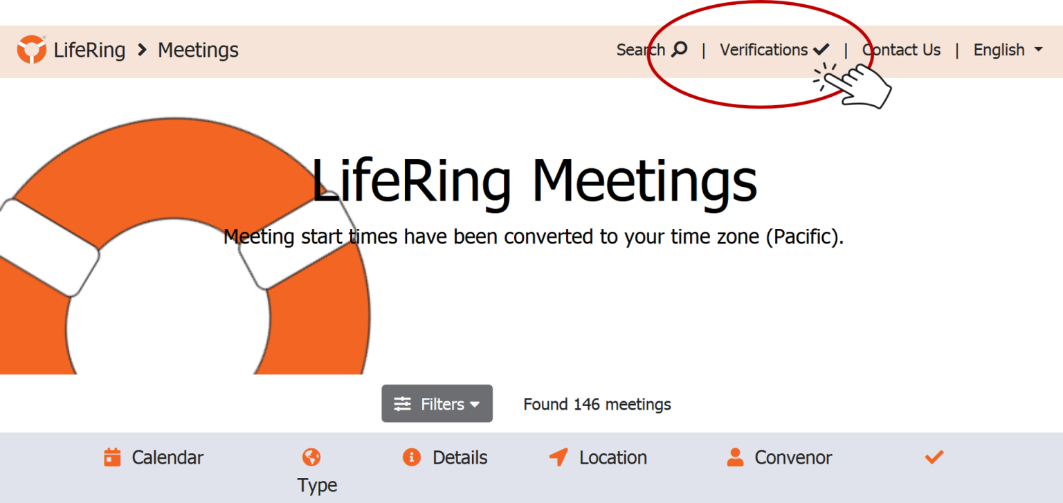Image of LifeRing Meetings Calendar